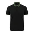 thumbnail image 2 of Polo Shirts for Men Business Casual Tops Summer Solid Breathable Tee Lightweight Short Sleeve Button Down Tshirt, 2 of 5