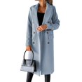 thumbnail image 2 of Clearance!FUNUONY Quilted Jackets Women's Artificial Wool Coat Smock Long Jacket Slim Long Coat for Women Puffer Jacket Womens Winter Coats Long Cardigans Blue 2XL, 2 of 4