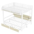 thumbnail image 6 of Bellemave Bunk Bed with storage and LED Lights,Queen over Queen Metal Bunk Bed with Pull-Out Folding Bed, Heavy Duty Bunk Bed Frame USB Ports and Shelves-White, 6 of 8