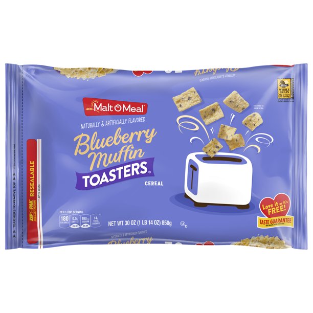 MaltOMeal Blueberry Muffin Toasters Breakfast Cereal, 30 oz
