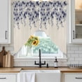 thumbnail image 6 of Vintage Navy Blue Roses Swag Curtains for Kitchen/Bedroom/Living Room, Spring Floral Elegant Pastoral Retro Art Scalloped Curtains 63 Inch Long, Window Swag Topper Curtains Valances 2 Panels 36"x63", 6 of 8