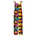 thumbnail image 4 of Jinhomg Plus Size Womens Jumpsuit 2025 Funny Cute Valentines Heart Graphic Onesies Lightweight Comfy Spaghetti Strap Wide Leg Rompers Spring Saving Clearance Multicolor XXXXL, 4 of 5