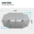 thumbnail image 4 of SUPERJARE 13ft Patio Umbrella with Base Included, Double Sided Outdoor Umbrellas with Fade Resistant Canopy, Large Market Table Umbrella for Deck, Yard, Pool, Gray, 4 of 10
