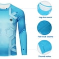 thumbnail image 5 of Men's Long Sleeve Rashguard Swim Shirt UPF 50+ Sun Protection Outdoor Sport Running T-Shirts Blue S, 5 of 8