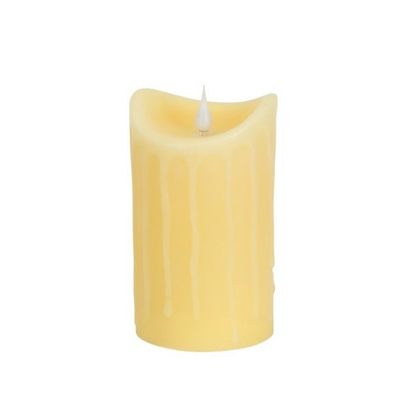 Melrose 5" Pre-Lit Ivory Battery Operated Flameless LED Pillar Candle