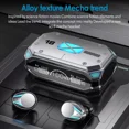 thumbnail image 5 of Cool Mecha Style Wireless Earbuds, TWS Bluetooth 5.3 Wireless Earbuds Waterproof Headphone LED Display Earphones with Powerbank Function, Silver, 5 of 8