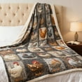 thumbnail image 6 of Cute Chicken Printed Blanket Soft Fuzzy Flannel Plush Throw Blanket for Couch,Sofa and Bed Decorative Blankets Funny Colorful Rooster Swaddle adult adults Blanket All Season, 6 of 9