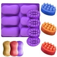 thumbnail image 6 of Silicone Soap Molds, different Cavities Soap Mold with Different Shapes, Perfect for Soap Making, Handmade Cake Chocolate Desserts Biscuit Pudding Teacake Jelly （2 Pack - Massage Bar）, 6 of 7
