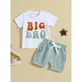 thumbnail image 2 of Big Brother Little Brother Matching Outfit Toddler Baby Boy Short Sleeve Crewneck Shirts Shorts Set Summer Clothes, 2 of 7