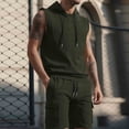 thumbnail image 2 of CHUMUD 2 Piece Sets for Men Summer Outfits Dry Fit Workout Cargo Hooded Tank Tops Hiking Gym Sleeveless Muscle Athletic Shirt Drawstring Shorts Tracksuits, 2 of 6