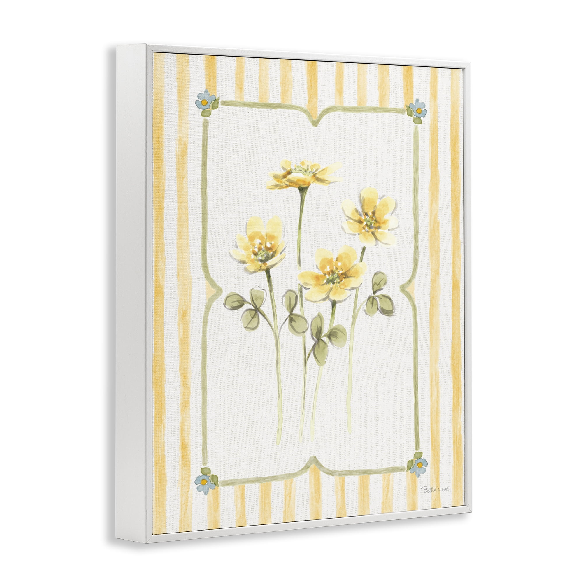Stupell Industries Sweet Honey Florals White Framed Giclee Art, design by Beth Grove
