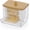 with an opening, variant on Clear Q-tip Dispenser Holder Acrylic Bathroom Containers Apothecary Jar with Lid Canister Cotton Swab and Ball Holder Vanity Storage Organizer for Cotton Round,Cotton Pads, Floss