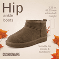 thumbnail image 4 of Cushionaire Hip 2 Genuine Suede Ankle Boots for Women, Cozy Faux Shearling Lining Pull On Winter Womens Boots, 4 of 19