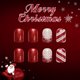 thumbnail image 4 of Uñas postizas cortas cuadradas navideñas con diseño de copo de nieve, purpurina roja y blanca, reutilizables, juego de 24 piezas., 4 of 5