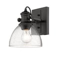 thumbnail image 3 of Yep by Golden Lighting Hines 1-light Vanity in Matte Black and Seeded Glass, 3 of 5