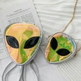 thumbnail image 2 of ibiyuan Clear Bag Green Alien Face Transparent Crossbody Sling Bag Glitter Shoulder Purse with Chain Strap for Sports Concerts Stadium Events, 2 of 6