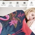 thumbnail image 3 of ARISTURING  Tropical Flamingos with Palm Leaves Throw Blanket Ultra Soft Warm All Season Decorative Blankets for Bed Chair Car Sofa Couch Bedroom, 3 of 6