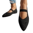 thumbnail image 4 of Women's Mesh Flats Mary Jane Shoes Pointed Toe Lightweight with Adjustable Instep Strap Knit Flat Shoes, 4 of 5