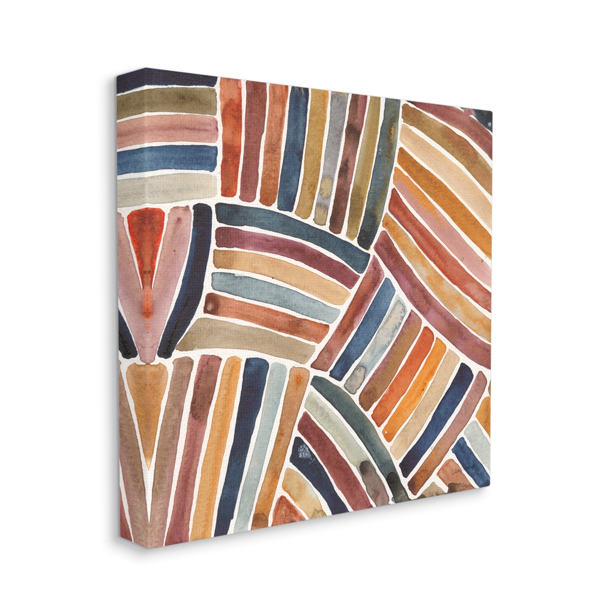 Stupell Industries Muted Alternating Stripes Abstract Painting Gallery Wrapped Canvas Print Wall Art, 24 x 24