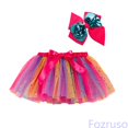 thumbnail image 2 of Fozruso Girls Ballet Tutu Skirt Kids Girls Party Dance Ballet Splice Rainbow Tulle Skirt+Bow Hairpin(Pink), 2 of 5