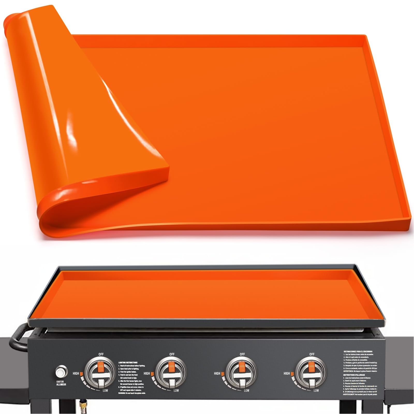 LANLIN 17" Silicone Griddle Mat Cover for Blackstone Griddle, Food Grade Silicone Griddle mat