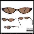 thumbnail image 2 of SA106 Womens Narrow Thin Cat Eye Plastic Gothic Retro Sunglasses / Tortoise Frame - Brown Lens, 2 of 8