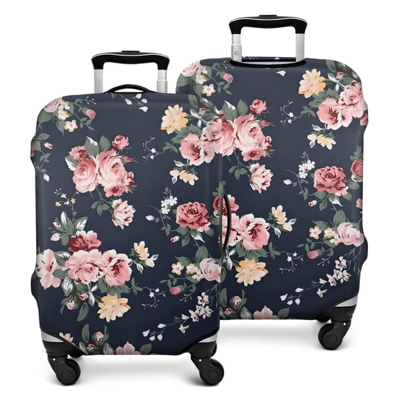 Pioneer Flower Floral Print Pattern Luggage Cover Fashion Suitcase Cover Baggage Covers Fit 25-28 Inch Luggage (Go Travel)