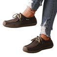 thumbnail image 2 of YOUYEDIAN Loafers for Women Versatile Slip On Square Toe Fashion Lace-up Comfy Flats Casual Outdoor Soft Walking Shoes, 2 of 5