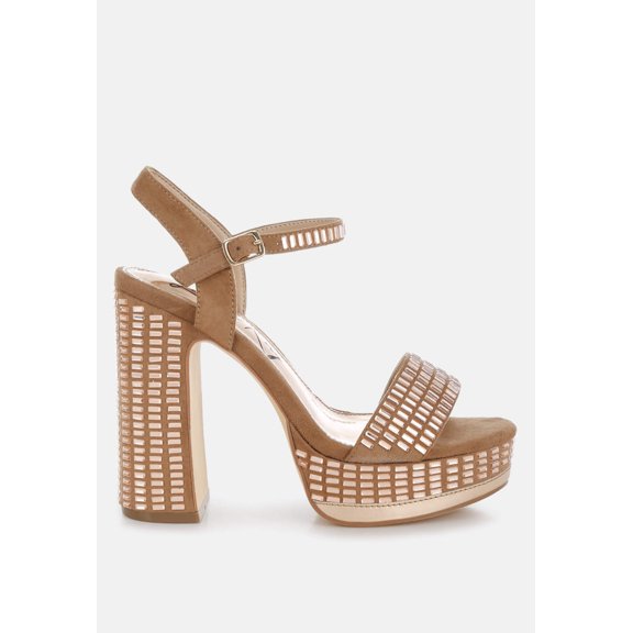 Starlet Rhinestones Embellished Ankle Strap Heels