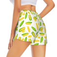 thumbnail image 3 of Bixox Women's Cartoon Corn pattern 2 in 1 Running Shorts - Lightweight Athletic Workout Gym Yoga Shorts Liner with Pockets - Medium, 3 of 5