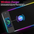thumbnail image 7 of Gaming Mouse Pad, Wireless Charging, 15W Fast Charging, 15 LED Light Modes, Extra Large 800x300mm, Non-Slip Rubber Base, Compatible with PC, MacBook, Laptop(Wireless Charging)$$Office, 7 of 7