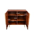 thumbnail image 6 of 36 Inch Modern 2 Door Wooden Sideboard Buffet Cabinet with Metal Handles, Splayed Legs, Gold, Oak Brown, 6 of 7