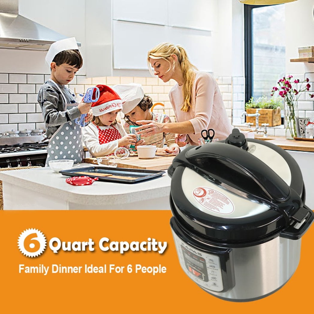 KAPAS Smart Electric Pressure Cooker, 6.4 Qt 10-in-1 Multi-Use Slow Cooker  with Cooking Accessory for Delicous Food Rice, Multigrain, Porridge,  Meat/Stew, Yogurt, Cake and Warm, Steam, Saute 