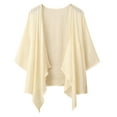 thumbnail image 2 of HLKJKLS Winter Clothing For Women Thin Solid Color Seven Quarter Sleeve Cardigan Linen Joint Casual Beige M-3Xl, 2 of 8