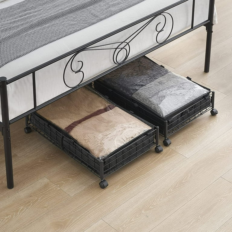 Metal Underbed Storage with Wheels Latitude Run Color: Black