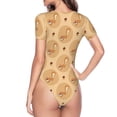 thumbnail image 4 of Haiem Squirrel And Nuts Women's Crew Neck Short Sleeve Bodysuit Tops Stretchy Slim Basic-Medium, 4 of 9