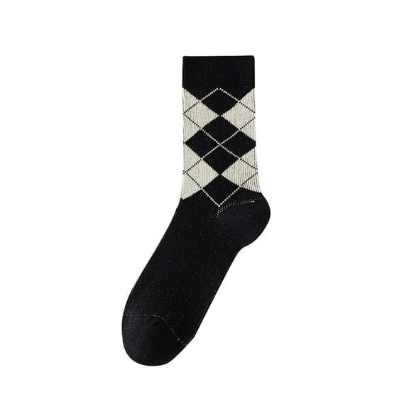 Kmdttou Ankle Soft Moisture-wicking Socks Men's Winter Splice Color Warm Deodorize And Absorb Sweat Middle Barrel Socks