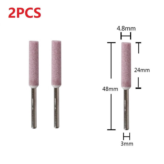 2 Pcs 4/4.8/5.5Mm Pierre à Aiguiser Pointe Ronde Outil Pierres à Aiguiser pour Tronçonneuse Pièces de Tondeuse Outil de Jardin
