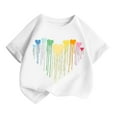thumbnail image 3 of Curuila Kid Girls Tops Cartoon Print Crew Neck Short Sleeve Tee Summer Casual Loose T Shirt White Size 10-12 Years, 3 of 5