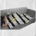 thumbnail image 6 of Star Soft Flannel Fleece Blanket, Stars and Dots with Digital Effect on Striped Pattern Celebration Theme Party, Cozy Plush for Indoor and Outdoor Use, 70" x 90", Black White Yellow, by Ambesonne, 6 of 6