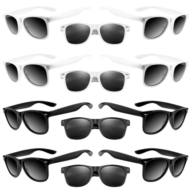 Gafas de sol de fiesta ASTARON, paquete de 12, blanco y negro