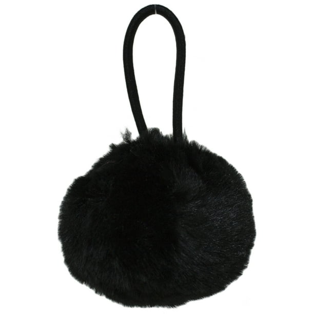 Puff Party Hair Band 2.5 Inch Fluffy Ball Hair tie Accessory (Black