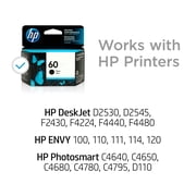 HP 60 Black Original Ink Cartridge, ~200 pages, CC640WN#140