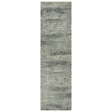 Alora Decor Radiant 2'6" x 10' Abstract Gray/Ivory Hybrid Area Rug