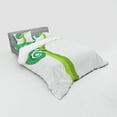 thumbnail image 3 of Ambesonne Cartoon Bedding Set 3 Pcs, Exotic Grumpy Lizard, Twin XL, Green White, 3 of 3