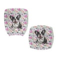 thumbnail image 3 of FKELYI 2 Pcs Office Chair Slipcover Retro Flower Boston Terrier Dog Print Desk Chair Cover Stretchable Computer Chair Protective Cover Elastic Fabric Chair Cover, 3 of 7