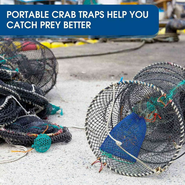 12Pcs Crab Trap Bait Bag with Locker Portable Fish Trap Outdoor Crab Snare  Mesh Bait Traps Shrimp Net 