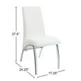 thumbnail image 3 of White Leatherette Side Chairs (Set of 2) - Chrome Legs, 19" Seat, Modern Dining Chairs, Faux Leather, Curved Design, for Dining Room or Kitchen, 3 of 8