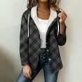 thumbnail image 2 of Gamivast Womens Jackets Plaid Lightweight Button up Hooded Coats with Cheats Pockets Trendy Long Sleeve Casual Shacket Jackets Loose Fitted Drawstring Outerwear no Power Bank, 2 of 6