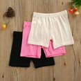thumbnail image 2 of ZIYIXIN 3Pcs Pack Kids Toddler Baby Girls Summer Safety Pant Children Anti-Emptied Stretch Mid-Rise Solid Short Pants Rose Red Black Nude 10-12 Years, 2 of 8